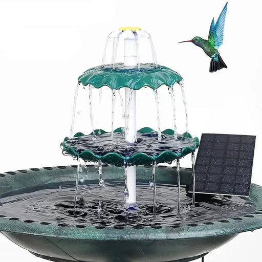 3-Tier Bird Bath with Detachable DIY Solar Fountain with 25W Pump by Habicare