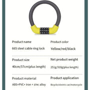 5 Digit Steel Cable Ring Bike Lock by NZ Diver
