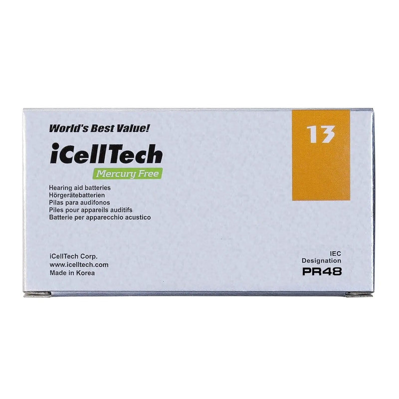 iCellTech Hearing Aid Batteries (Box of 60 Batteries) by Deafquip