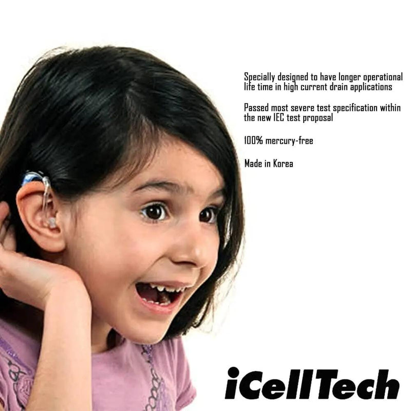 iCellTech Hearing Aid Batteries (Box of 60 Batteries) by Deafquip