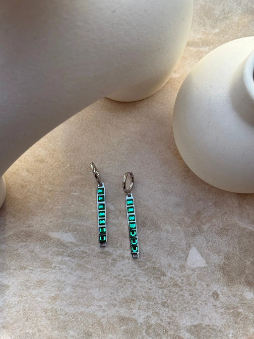 Tahana Jewellery Tāhū Hiriwa Kākāriki Silver Earrings Tāhū Hiriwa Kākāriki Silver Earrings