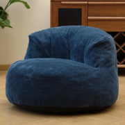 Corduroy Single Sofa with Wide Backrest Navy Blue by dealonline.co.nz