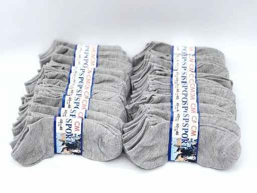 (60 Pairs) Thin Ankle Socks - GREY - M7-11/ W8-12 by dealonline.co.nz