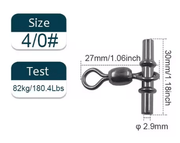 30mm 82kg Sleeves 3-way Fishing Swivels Crane 10 PK 2.9mm Line Size detailed specifications and dimensions.