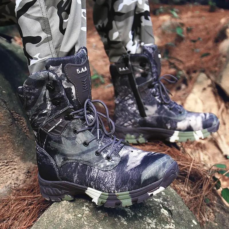 High-Top Camouflage Waterproof Combat Boots – Men's Tactical Outdoor Boots by Mead's Supply & Equipment Outfitters limited