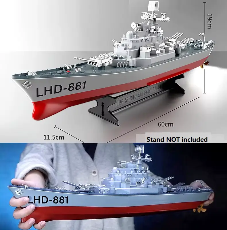 60cm Large RC Battleship 1:390 2.4G Gift Toy for Kids and Adults by dealonline.co.nz