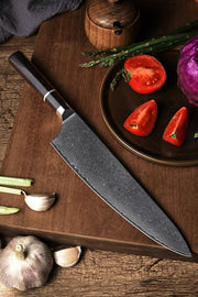 Kegani 8 Inch Japanese Kiritsuke Chef Knife, Japanese 67 Layers VG-10 Damascus Knife, Ebony FullTang Handle Natural Texture Japanese Knife Sushi Knife Gyuto Knife - Kiritsuke Chef Knife by China Dropship