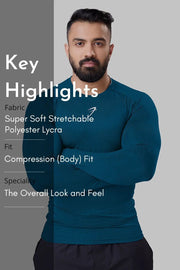 Compression Fullsleeves T-shirt Teal by Fuaark Nz