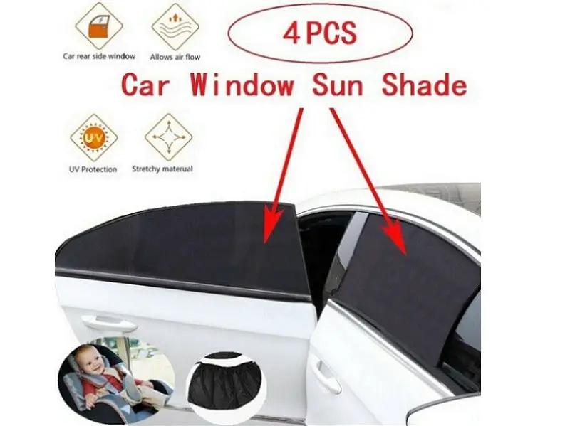 4pcs/set Car Front & Rear Side Window Sun Shade Cover Visor Mesh Shield Sunshade by dealonline.co.nz