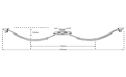 Eye to Slipper - 2200kg - 45mm wide - Pair showing dimensions of 790mm and 1470mm.