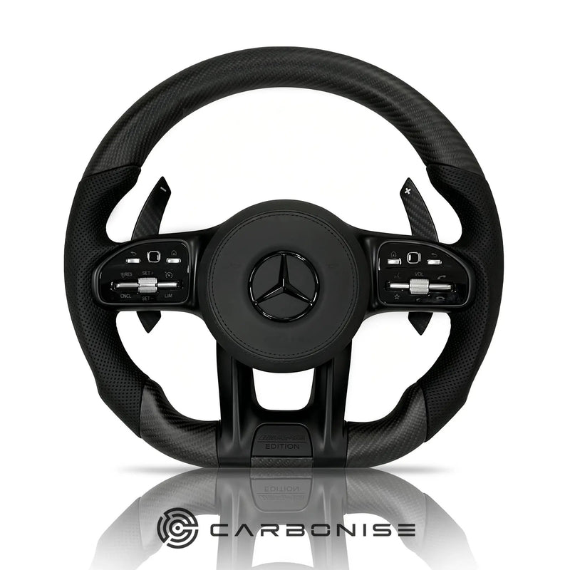 Mercedes-Benz Steering Wheel (Matte Carbon Fiber+Perforated Leather) #32 by CARBONISE