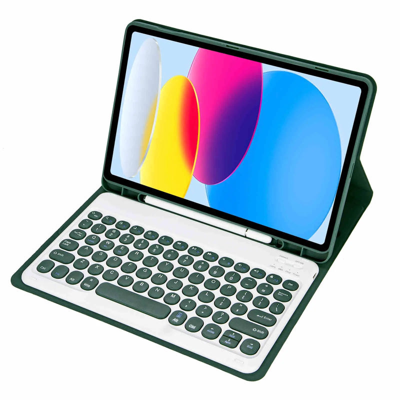 iPad 10th Gen 10.9, iPad 11 (A16 2025) Keyboard Case - Green by salelink.co.nz