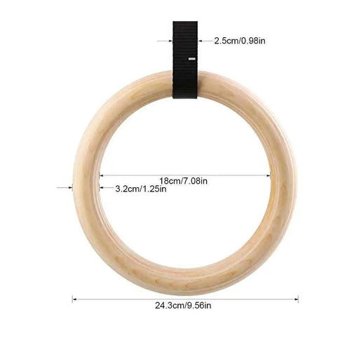32mm Wooden Gymnastic Rings Gym Rings by salelink.co.nz
