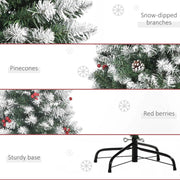 2.1M Christmas Tree 1100 Tips with Red Berries and Pinecones by salelink.co.nz