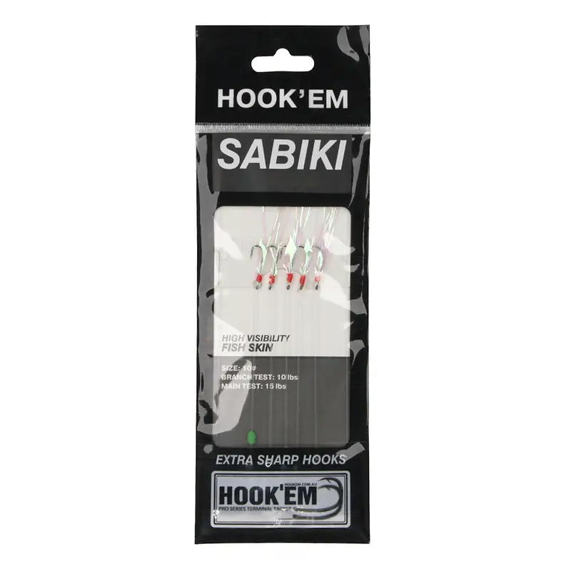 SABRIG10#RED - Sabiki Rig - 6x10# - Red Binding