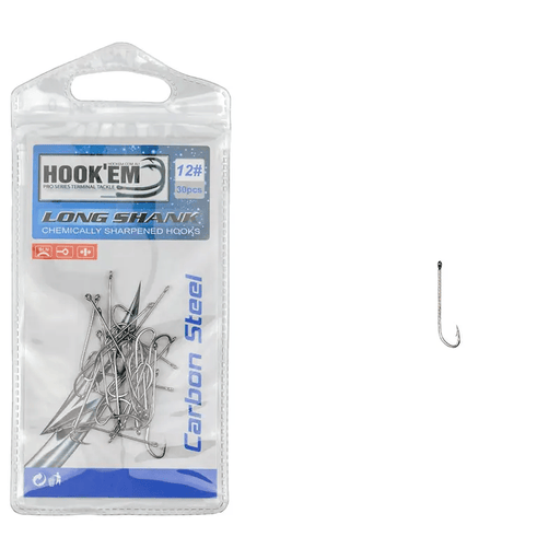 Hook Em Long Shank X# Hooks COLOUR Nickel Coated - Pre Pack - X Per Pack