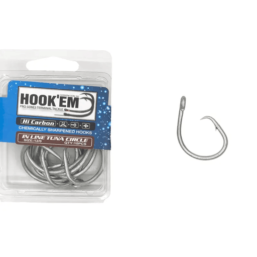 Hook Em Running Rig Slider Inline Circle Hook 40Lb Leader 2 Pack