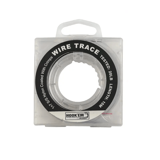 Hook Em Rigging Wire Trace 20lb 1x7 Stainless Black Coated Wire 10m