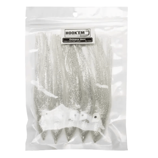 Hook Em Unrigged Octopus Skirt 15cm Long Black 5 Pack