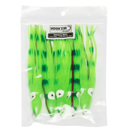 Hook Em Unrigged Octopus Skirt 12cm Long Black 5 Pack