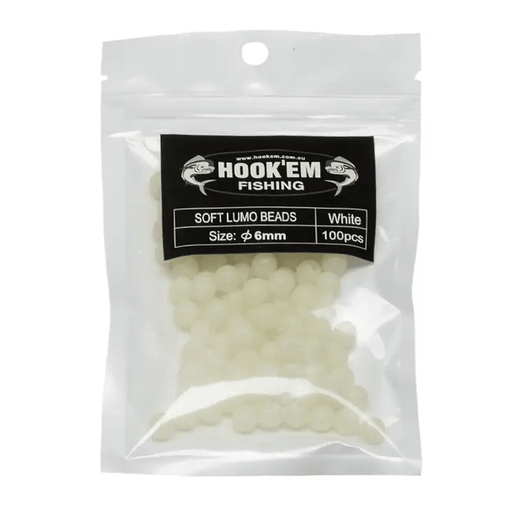 Hook Em Lumo Lime Soft Bead 10mm Round 50 Pack Australian Made