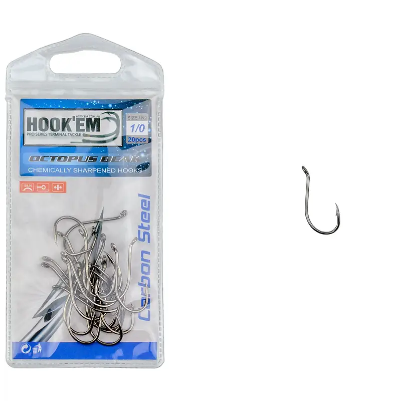 OBH10-20 - Octopus Beak Hook - Prepack - 1/0 - 20 Pack - Hookem