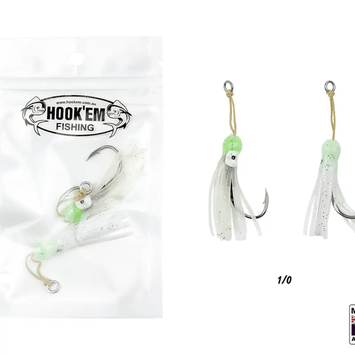 Hook Em Jig Assist X Single Hook with Xlb Braid - Xmm - X Per Pack