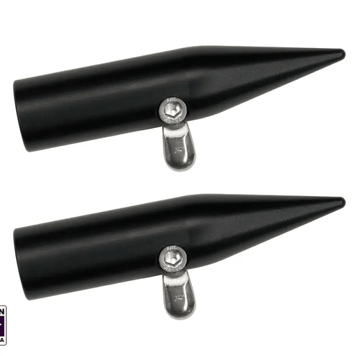 Hook Em (Pair) Outrigger Spear End with Mini Roller - Aluminium Black Anodised