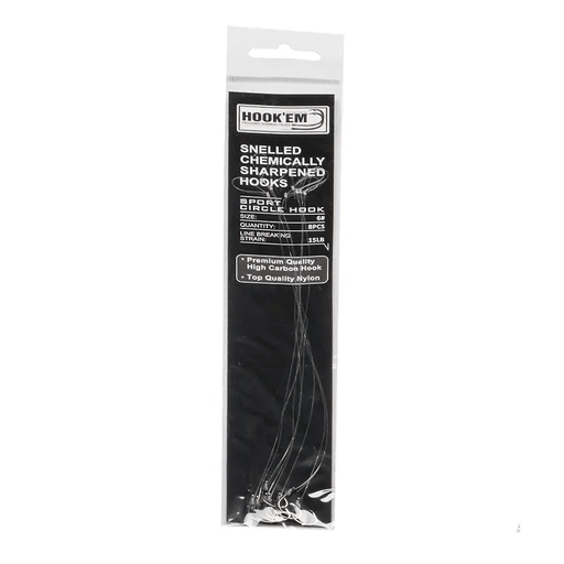Hook Em Snelled Circle X Hooks - X Per Pack