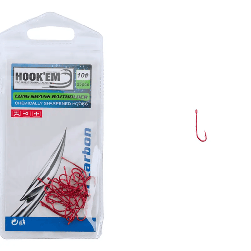 Hook Em Snelled Bait Holder X Hooks - X Per Pack