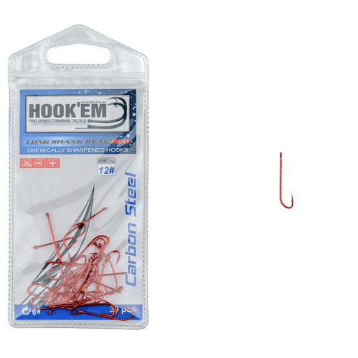 Hook Em Long Shank COLOUR X# Hooks - Pre Pack - X Per Pack
