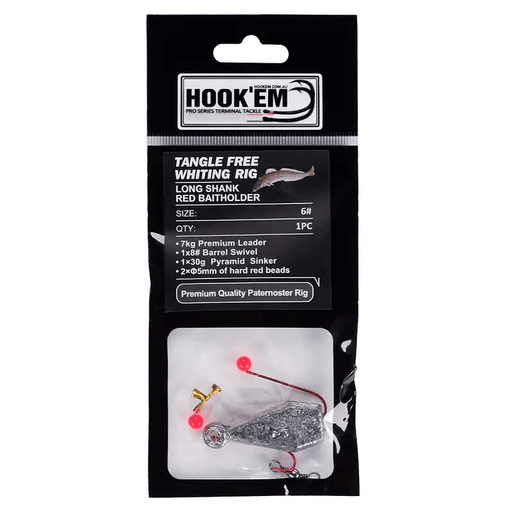 Hook Em Pre Rigged Hook - Whiting - X x X# COLOUR Long Shank + X# Swivel - Xg Sinker