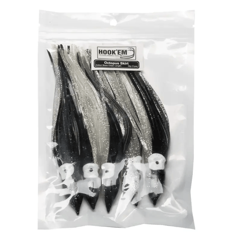 Hook Em Unrigged Octopus Skirt 8cm Long Black 5 Pack