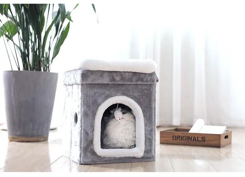 Collapsible Cat House with Bed H 42cm by dealonline.co.nz