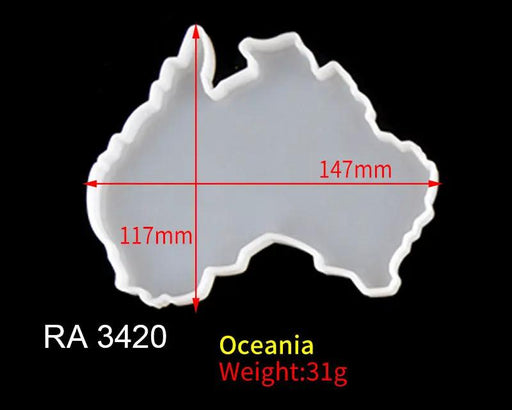 World Map Moulds - Oceania by Resin Art NZ