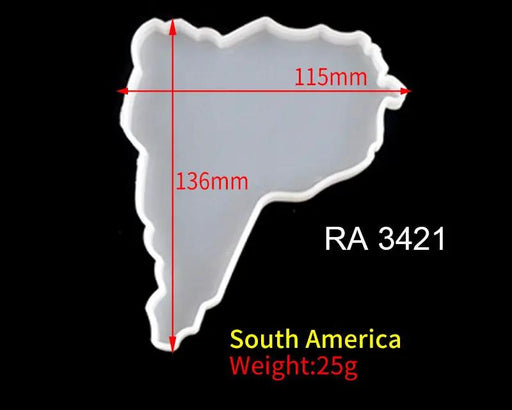 World Map Moulds - South America by Resin Art NZ