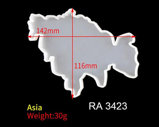 World Map Moulds - Asia by Resin Art NZ