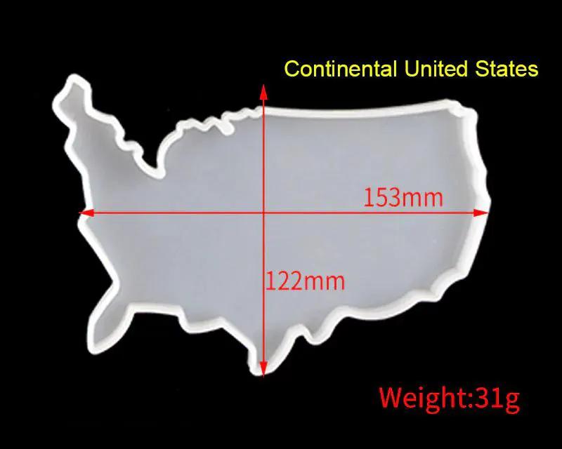 World Map Moulds - Continental United States by Resin Art NZ