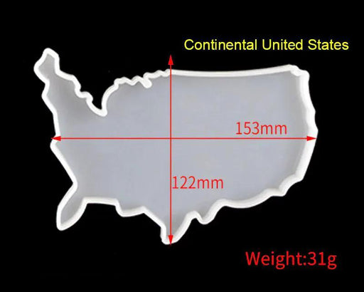 World Map Moulds - Continental United States by Resin Art NZ
