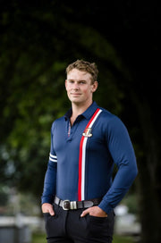 Mens Performance Navy Riding Shirt by The Brave Pants Company