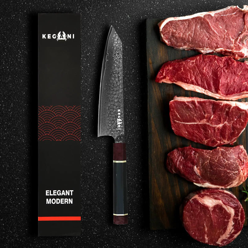 Kegani Kiritsuke Knife - 8 Inch Professional Japanese Chef's Knife 67 Layers Japanese VG-10 Damascus Steel Ultra-Sharp Kitchen Knives Gyuto Knife - Ergonomic Handle, Gift Box - Kiritsuke Knife by China Dropship