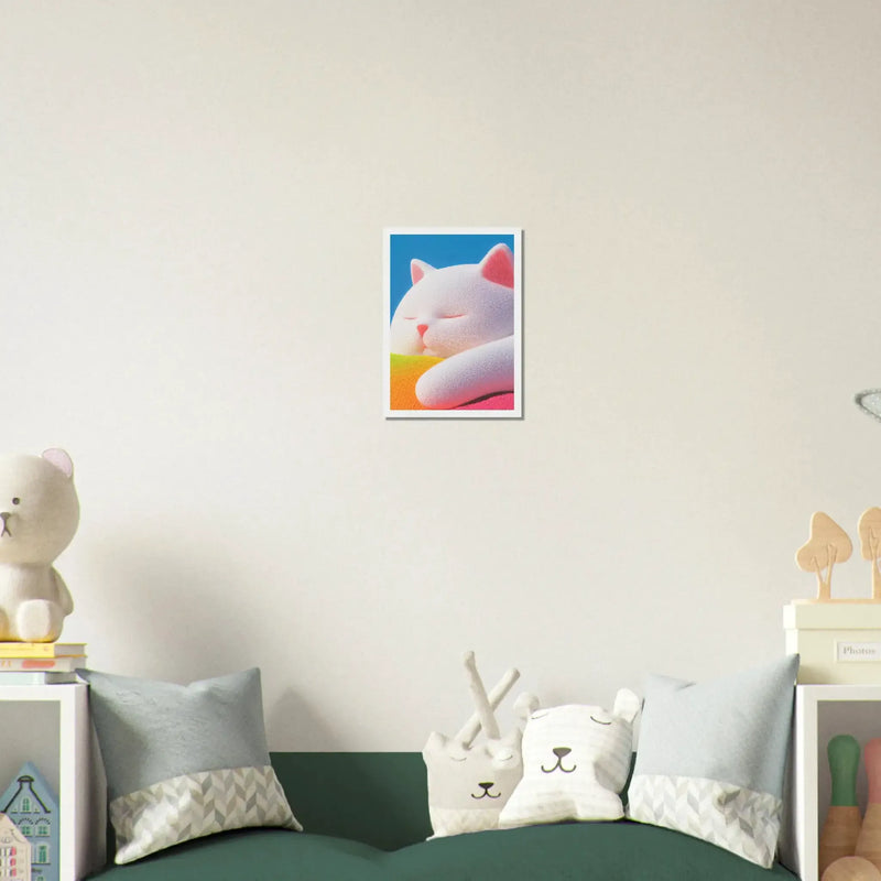 Fluffy Cat Asleep by Blank Wall Print Shop