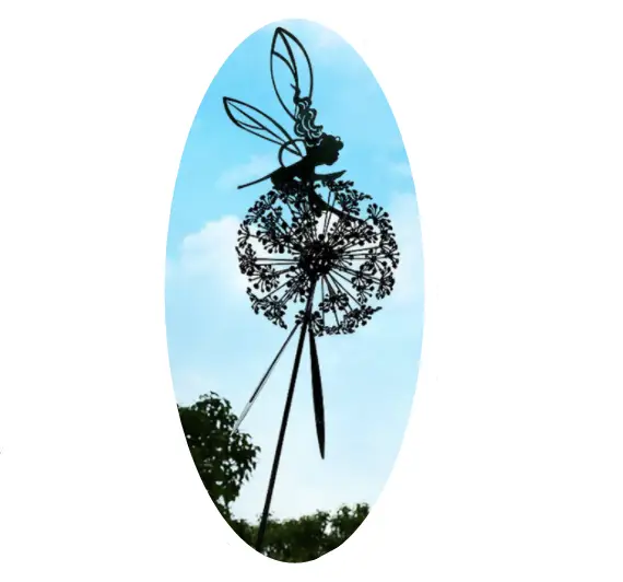 Garden Stakes Fairy Dandelion Sculpture Statue