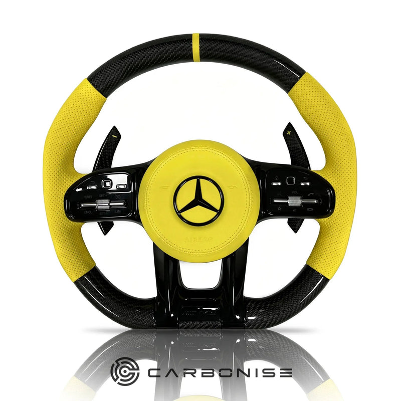Mercedes-Benz Steering Wheel (Carbon Fiber+Perforated Leather) #35 by CARBONISE