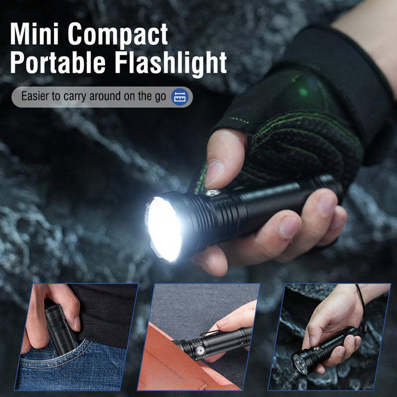 BORUIT ET28 Super Bright Led Torch Rechargeable Compact Flashlight IPX65 by China Dropship