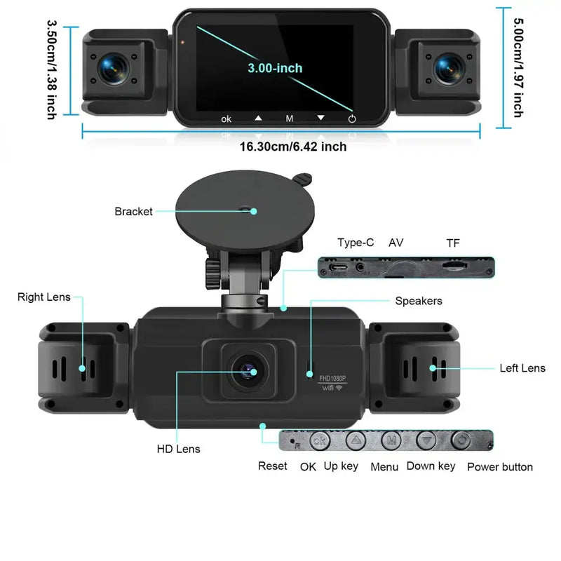 360° Dash Cam with WiFi & 24H Parking Mode (available in different storage capacity) by Habicare