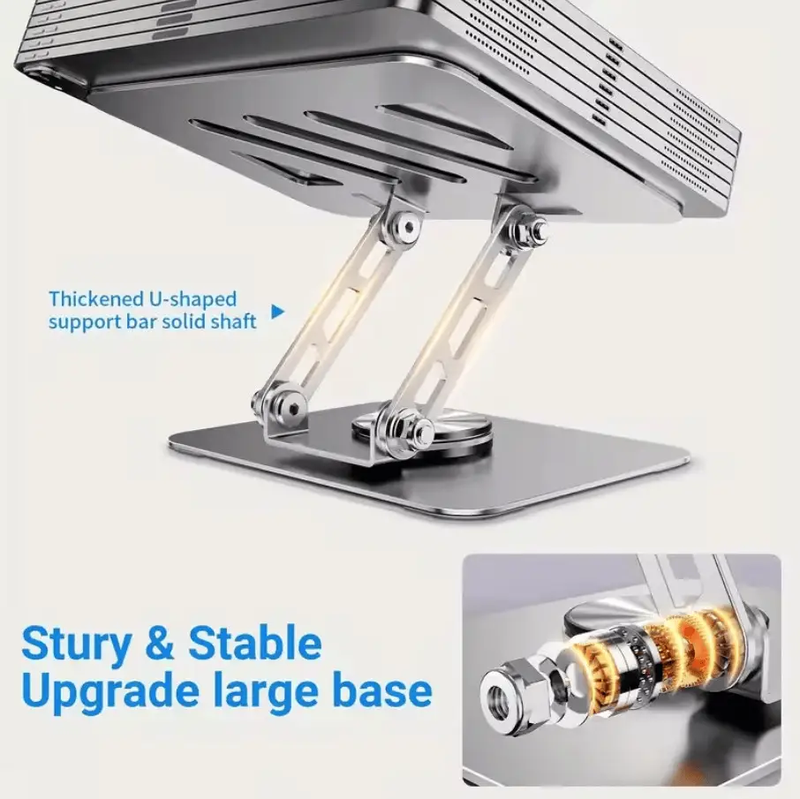 Adjustable 360 Degree Rotating Foldable Laptop Stand with Cooling Mount by techplus