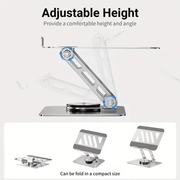Adjustable 360 Degree Rotating Foldable Laptop Stand with Cooling Mount by techplus