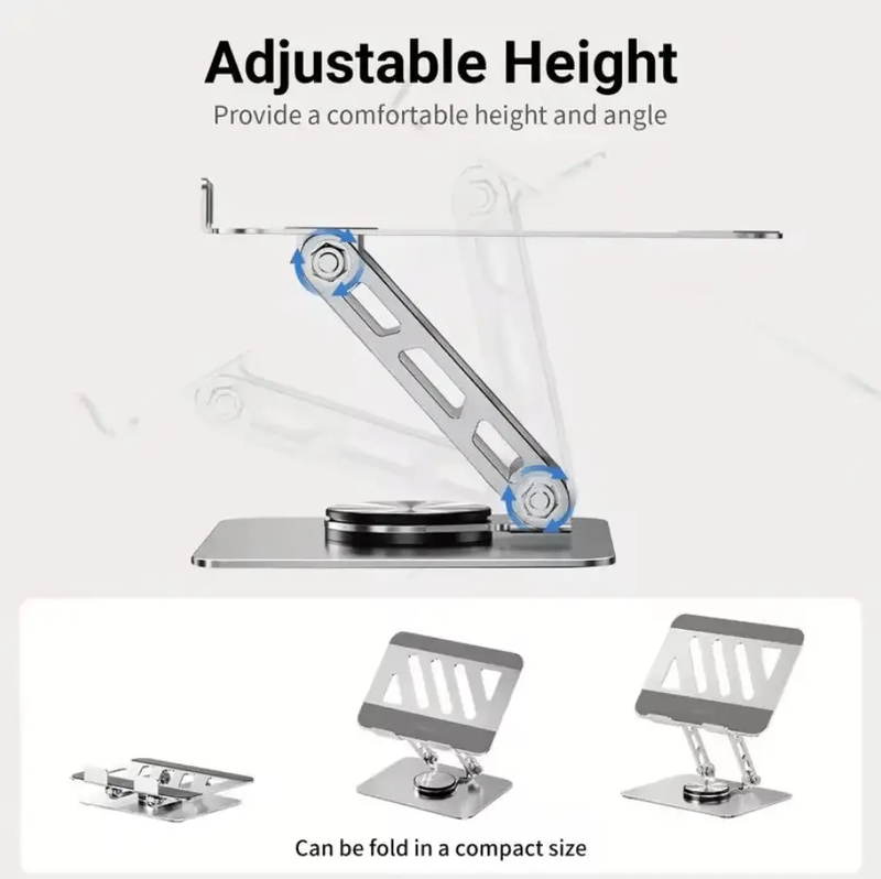 Adjustable 360 Degree Rotating Foldable Laptop Stand with Cooling Mount by techplus