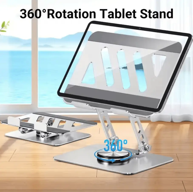 Adjustable 360 Degree Rotating Foldable Laptop Stand with Cooling Mount by techplus